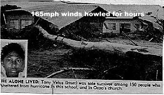 Newspaper clipping about Hurricane David