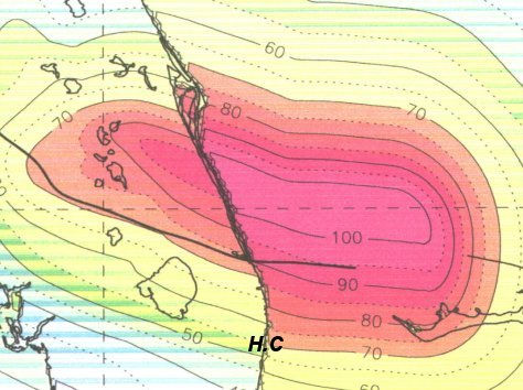 Wind swath in Jeanne from NOAA's Hurricane Research Division Wind swath in Jeanne from NOAA's Hurricane Research Division